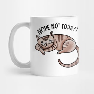 "Sassy Siesta: Children's Cat Doodle" - Funny Nope Not Today Mug